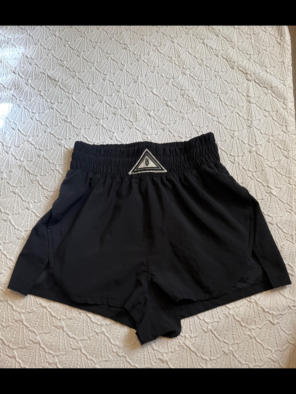 Free People Black Athletic Shorts with High Elastic Waistband